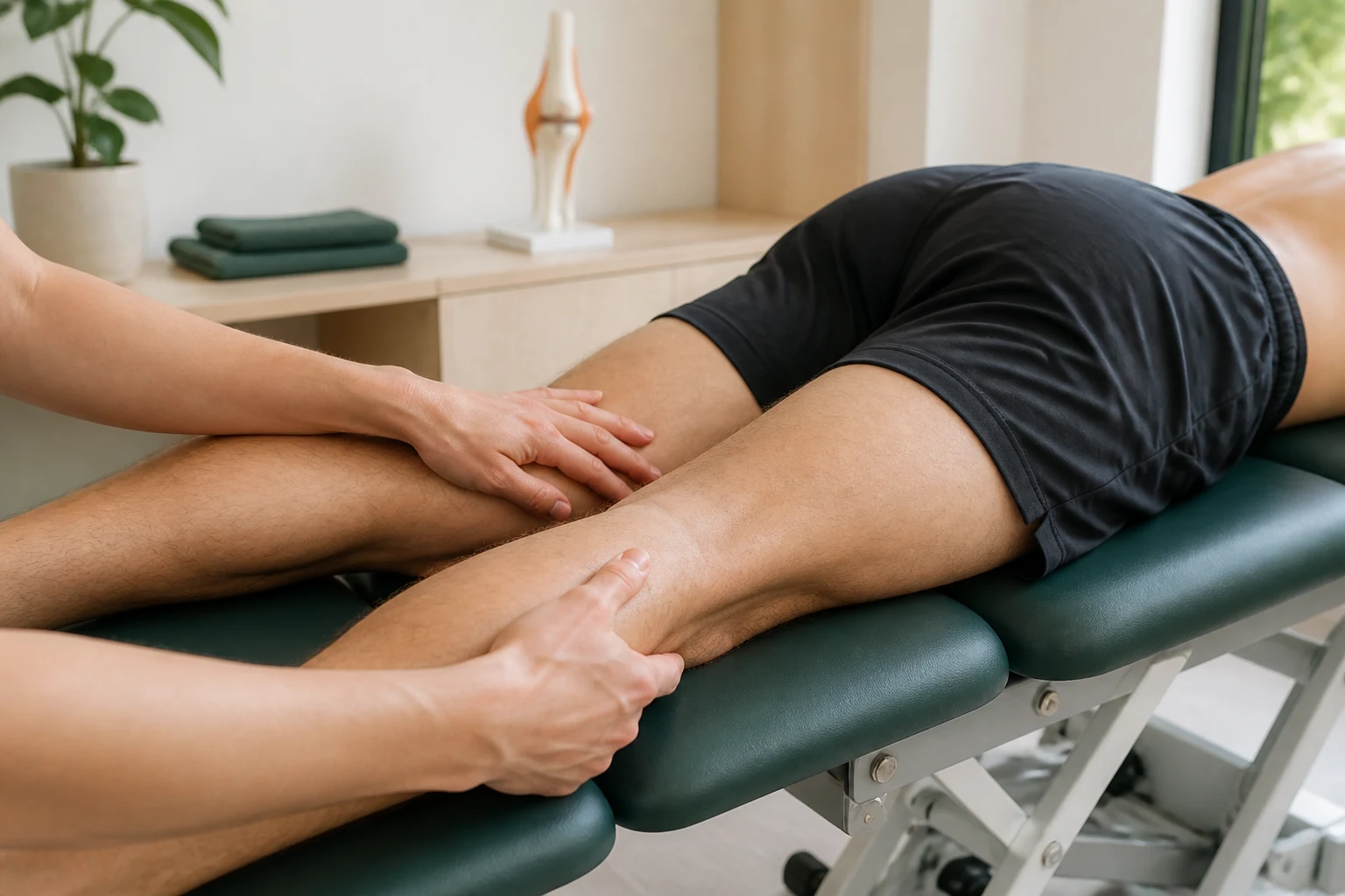 Tratamiento de fisioterapia para una lesión muscular deportiva en El Berrón